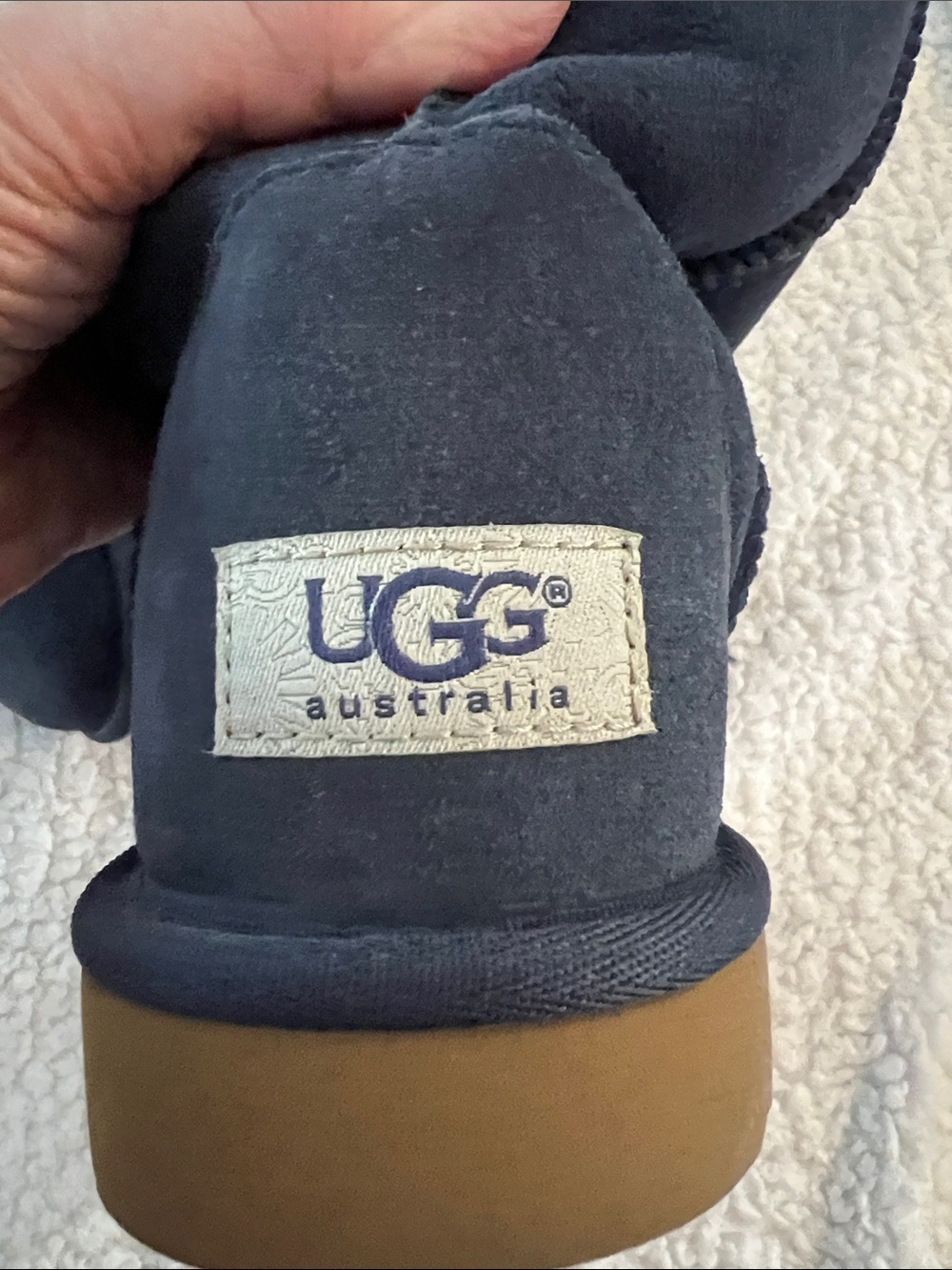 UGG Women's Tall Winter Boots in Dark Blue with Shearling Lining - Size 7 - Picture 2 of 6